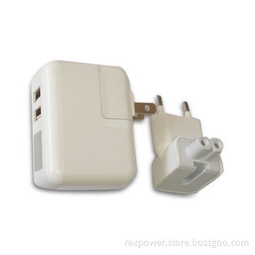 Charger for iPad/iPhone with 5V DC Output Voltage and 2.1A Current (Maximum)